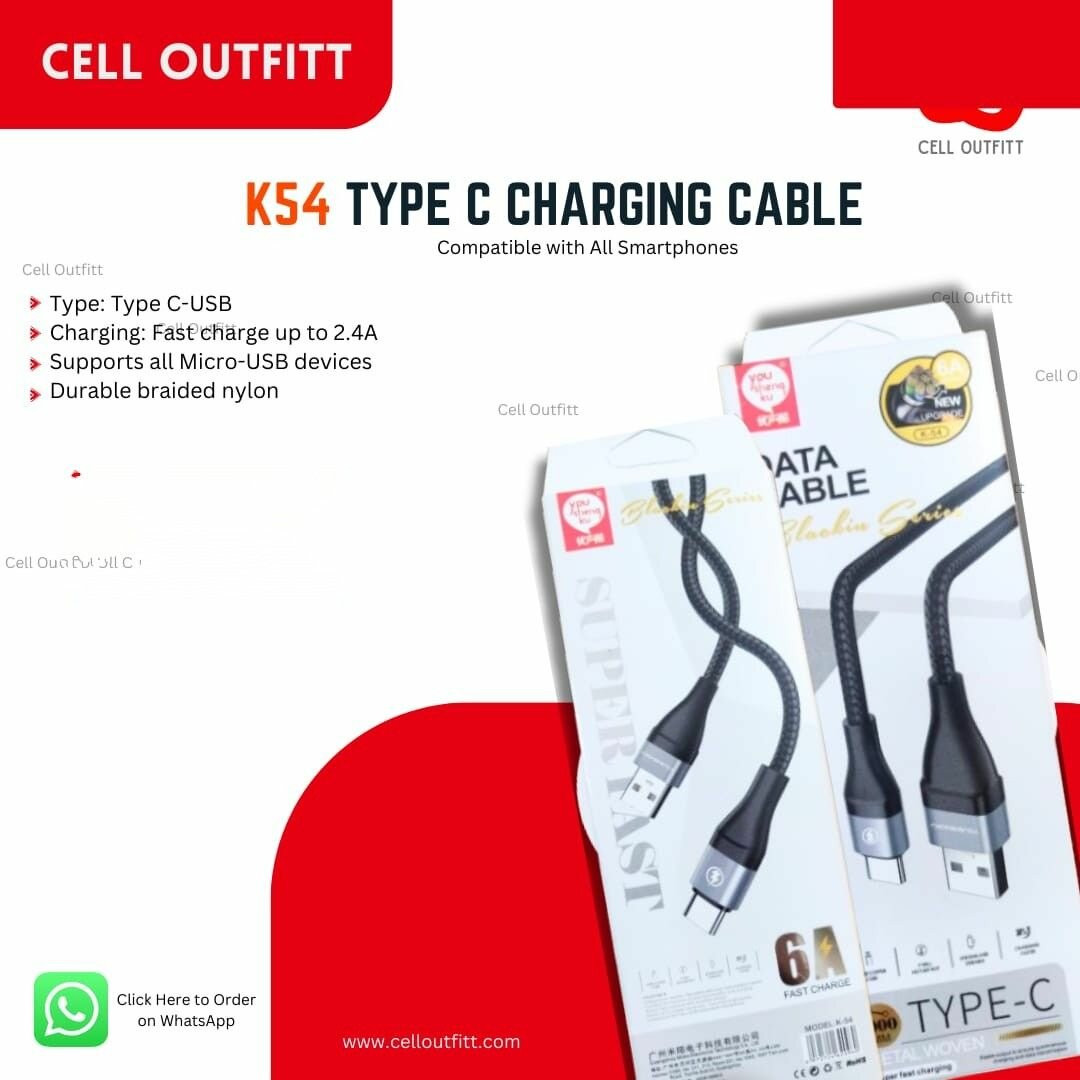 K54 type c charging cable