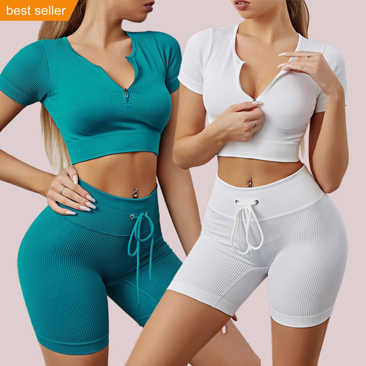 Ensemble Crop Top et Shorts Femme