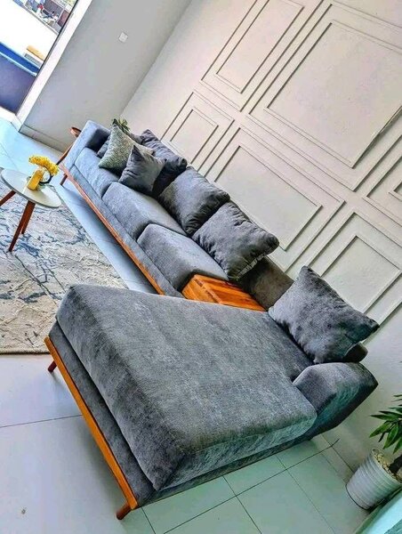 Canapé d'angle moderne gris