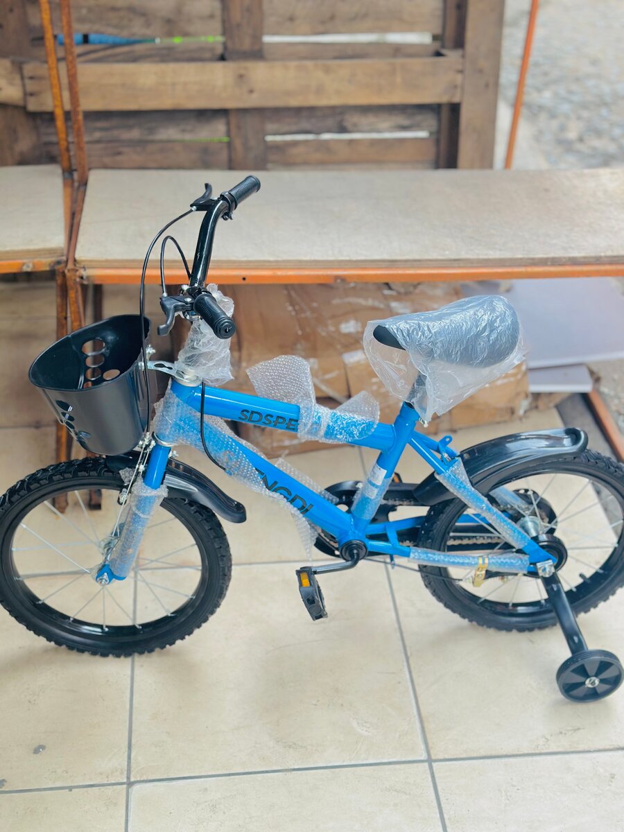 Vélo Enfant Bleu avec Stabilisateurs