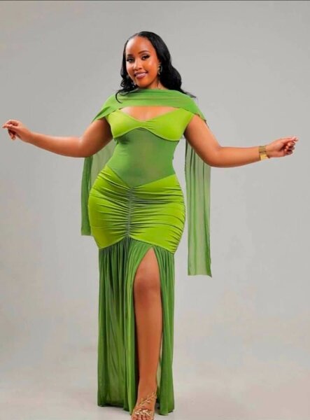 Élégante robe longue verte