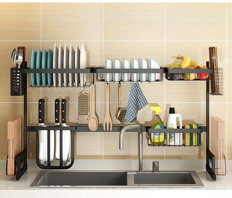 Étagère à vaisselle lavabo 2 éviers inox