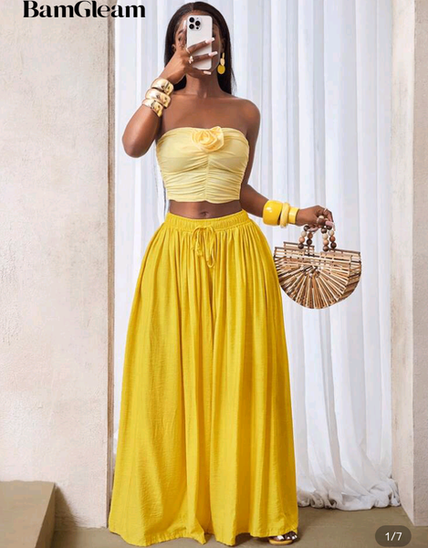 Ensemble d'été jaune chic