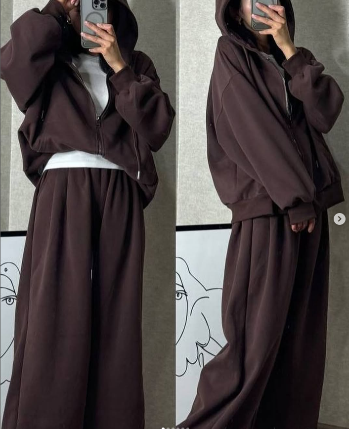 Женский коричневый спортивный костюм