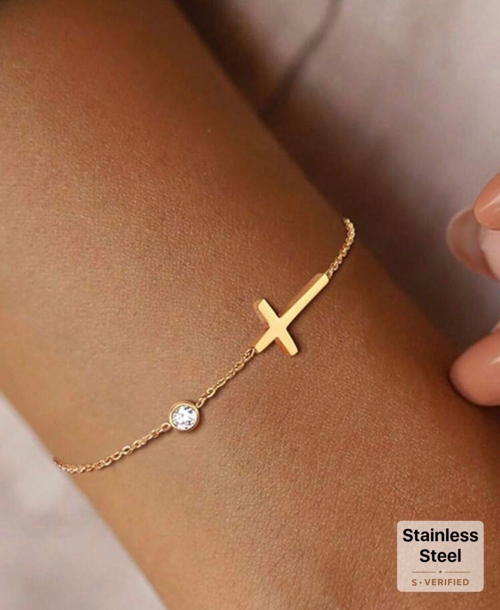 Collier et Bracelet Croix Dorés