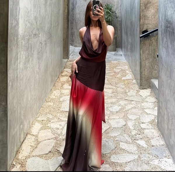 Robe longue dégradée élégante