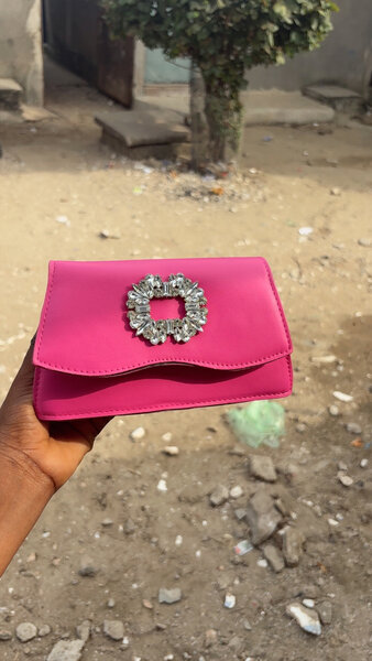 Sac soirée rose strass