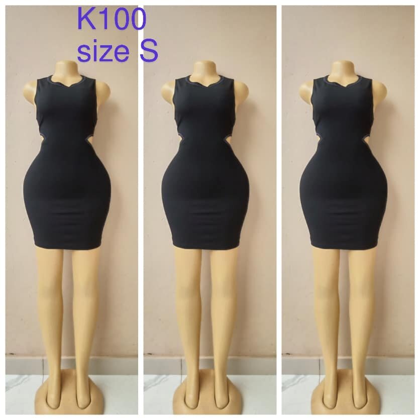 Dress black, cutouts on the sides, size S