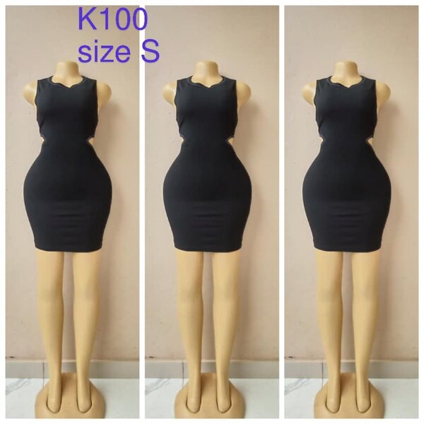 Dress black, cutouts on the sides, size S