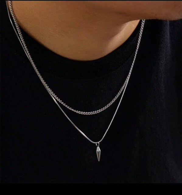 Collier homme argent élégant