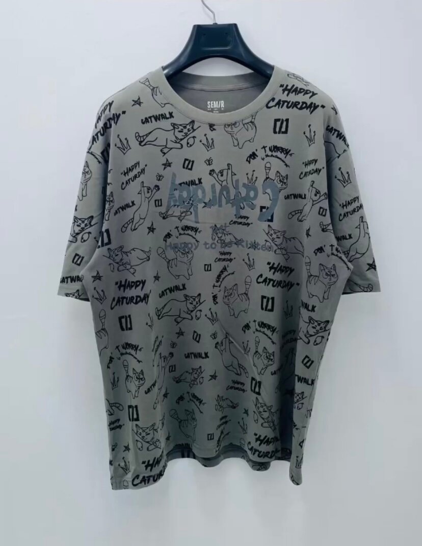 T-shirt amusant Chat Gris