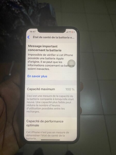 iPhone avec batterie en parfait état