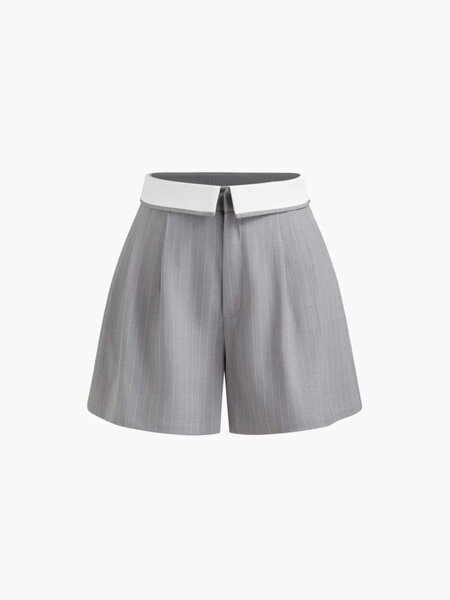 Short gris élégant en laine