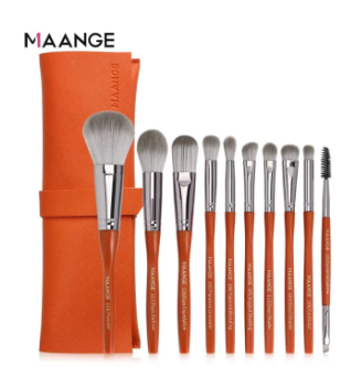 MAANGE Pro 10 Pcs Makeup Brush Set With Bag Powder Foundation Eyeshadow Lip Eyeliner Blush Blending Face Makeup Brushes tools