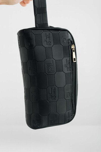 Pochette élégante en cuir noir