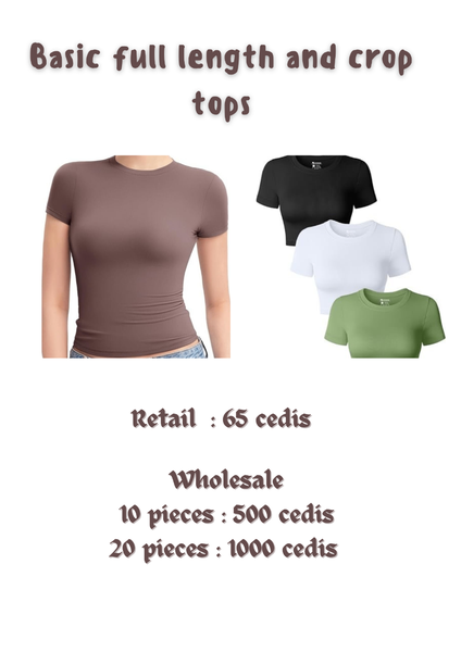 Basic Full Length/ Crop Tops