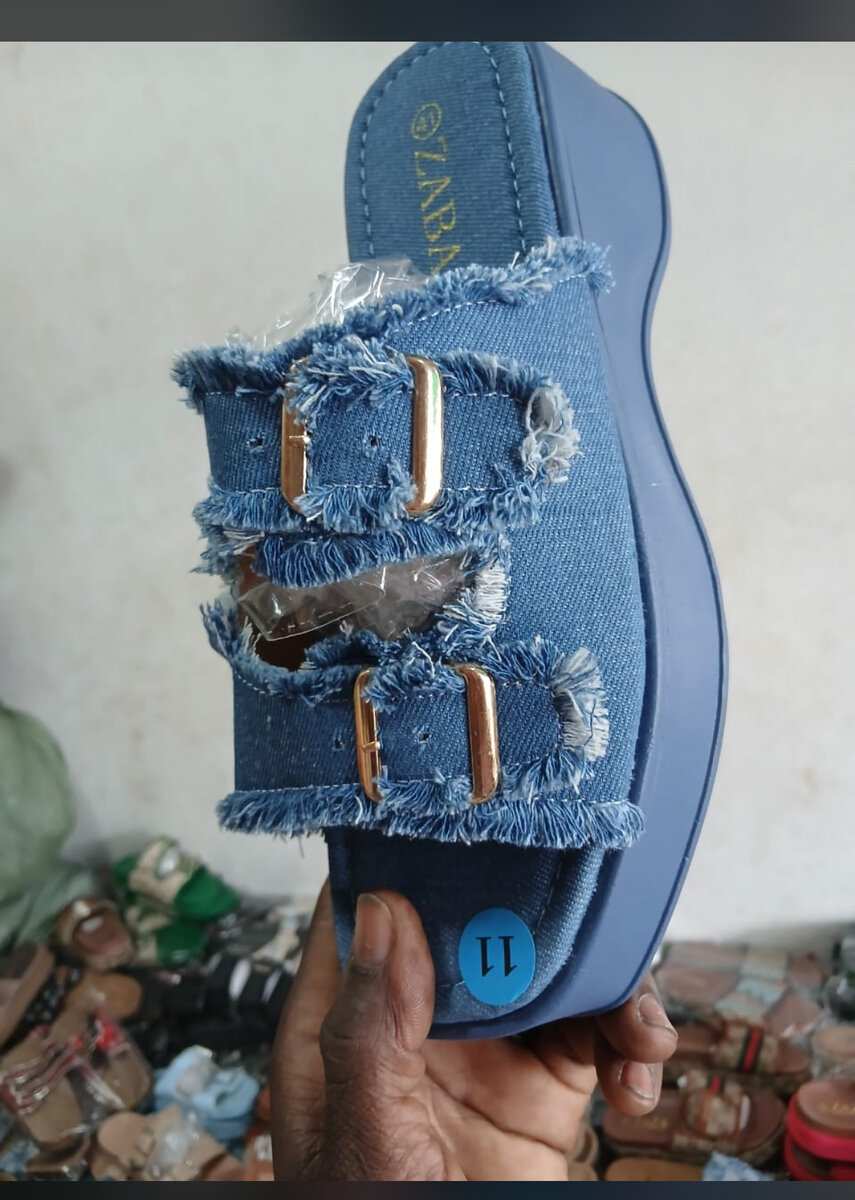 Sandales à plateforme denim