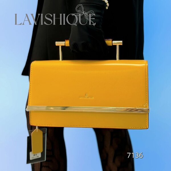 Sac à main jaune en cuir LAVISHIQUE