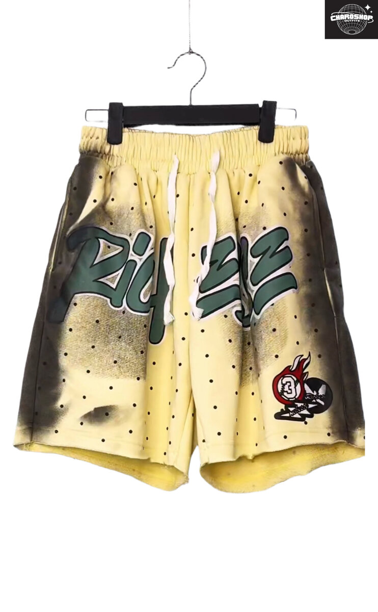 Shorts jaunes imprimés graphiques