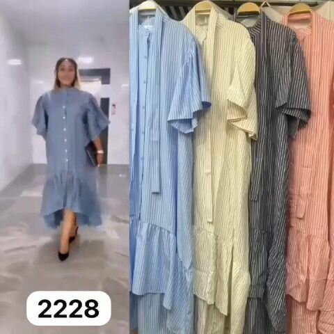 Robe chemise rayée élégante