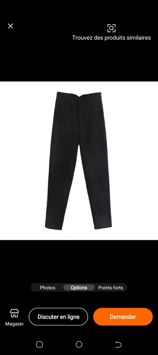 Pantalon large taille haute