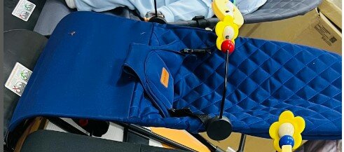 Детский шезлонг-лежанка синий