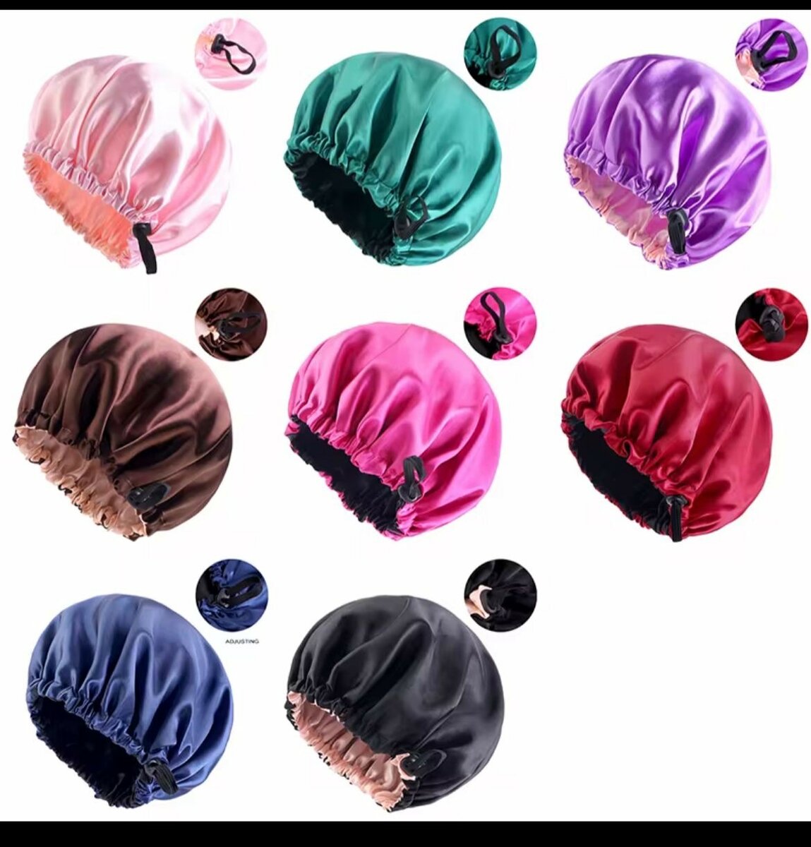 Bonnet en satin réversible