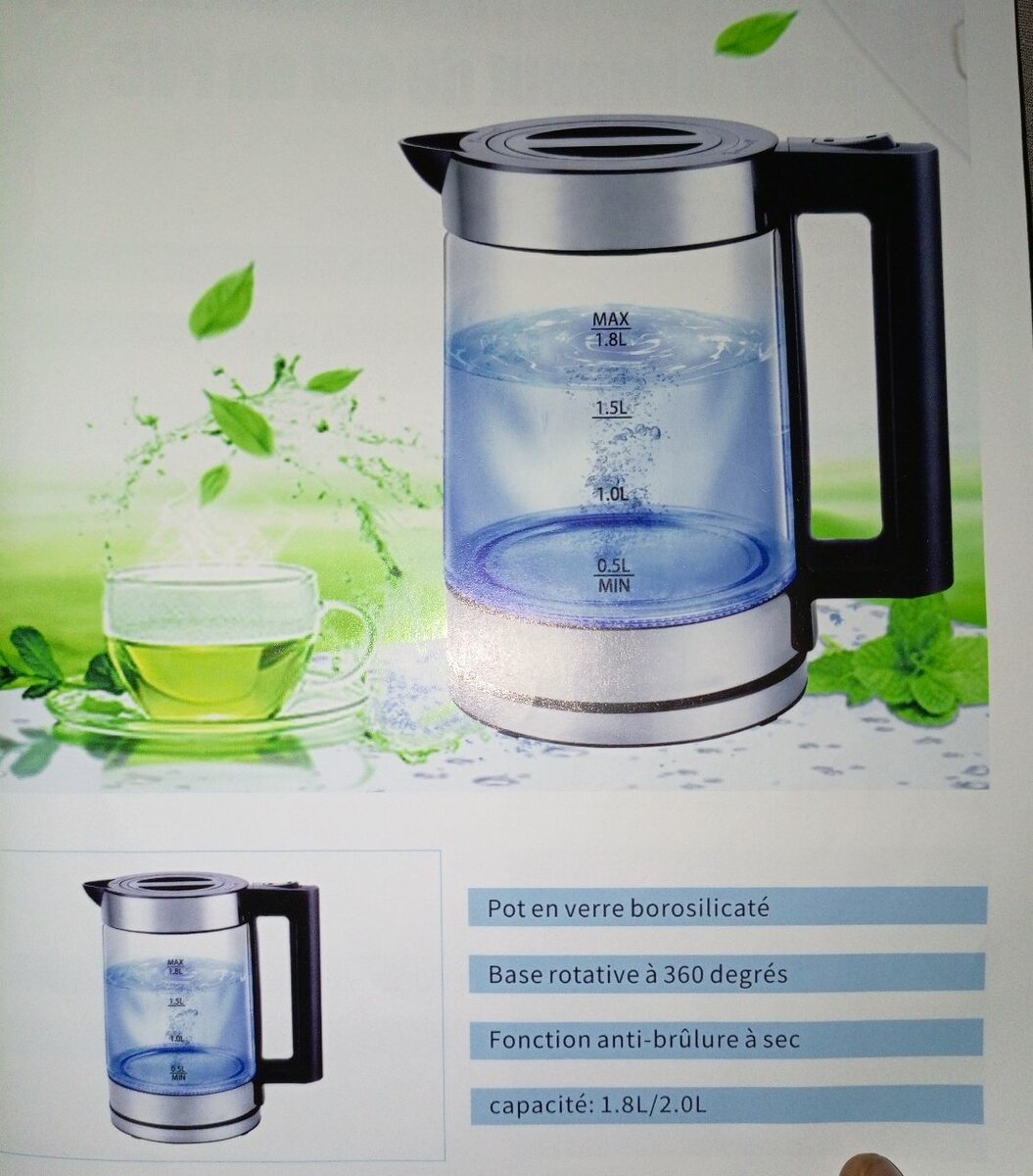 Bouilloire électrique en verre