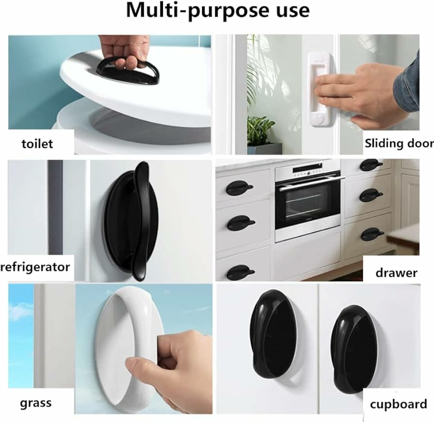 Poignée de porte cache-trou noir