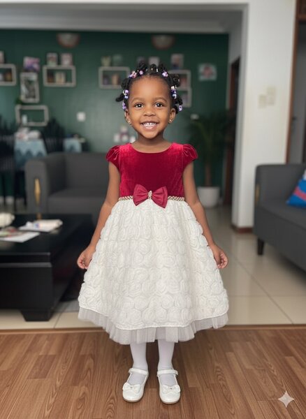 Robe Fille Élégante Rouge