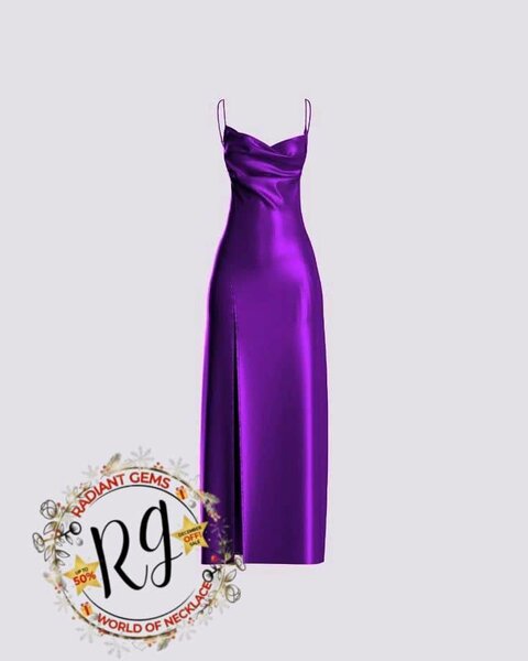 Robe satinée violette
