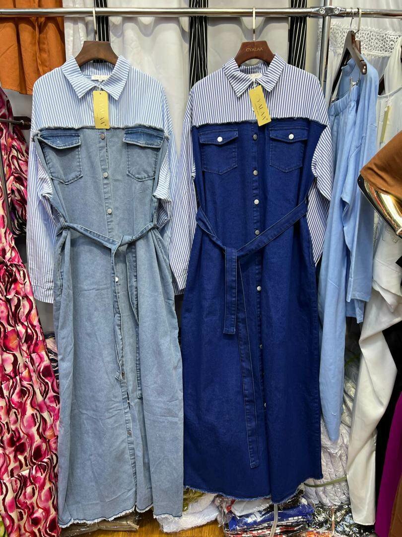 Robe Chemise Jean à Carreaux
