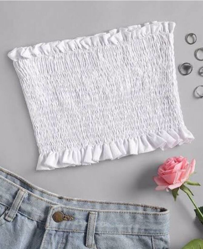 Top tube plissé femme