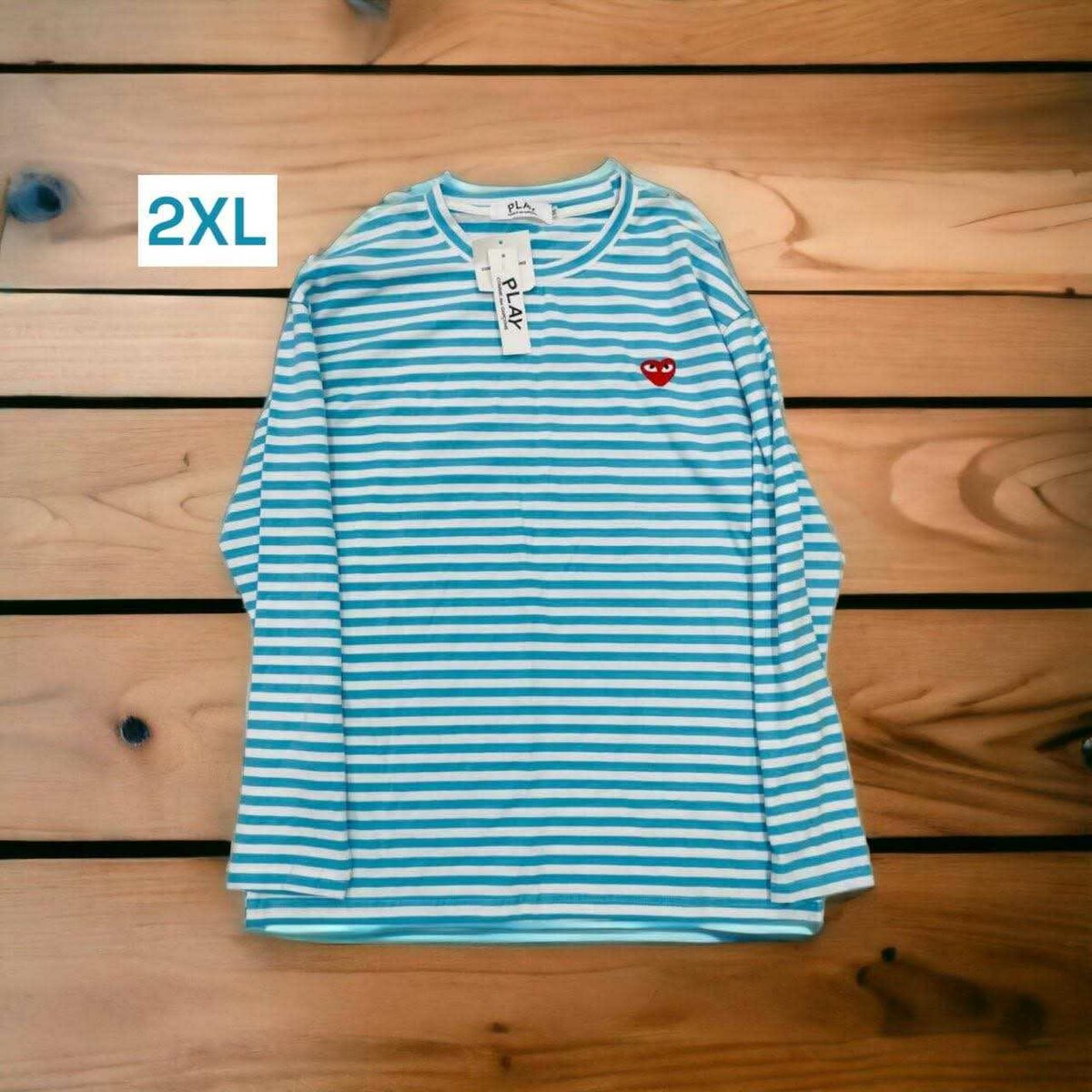 T-shirt à rayures cœur