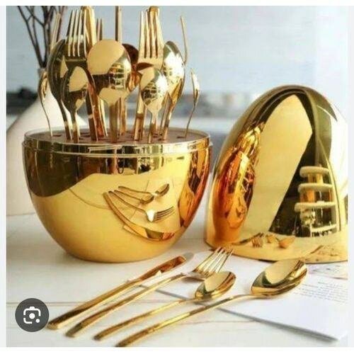 24 Pieces Luxury Flatware Cutlery Set In Egg Shape