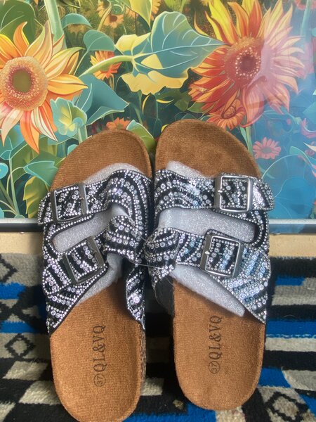 Sandales confort à paillettes