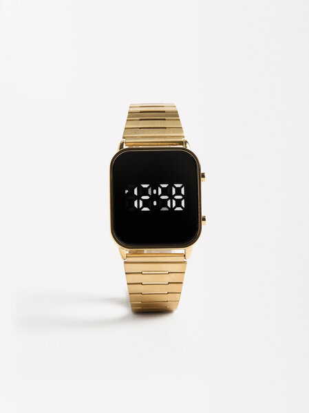 Montre Numérique Dorée Élégante