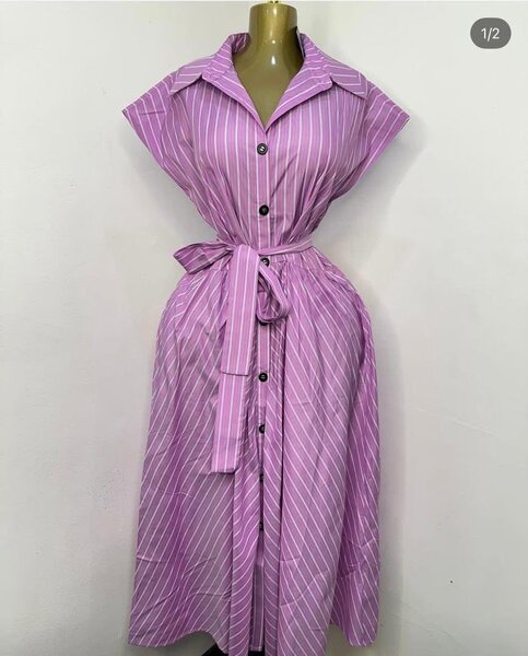 Robe Midi Rayée Élégante