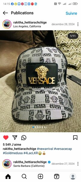 Casquette Versace luxe