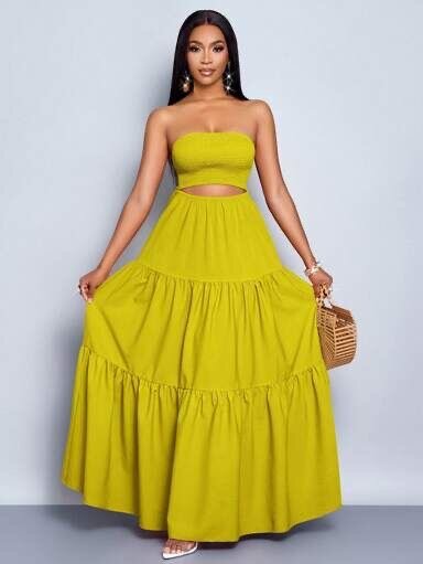 Robe d'été jaune élégante