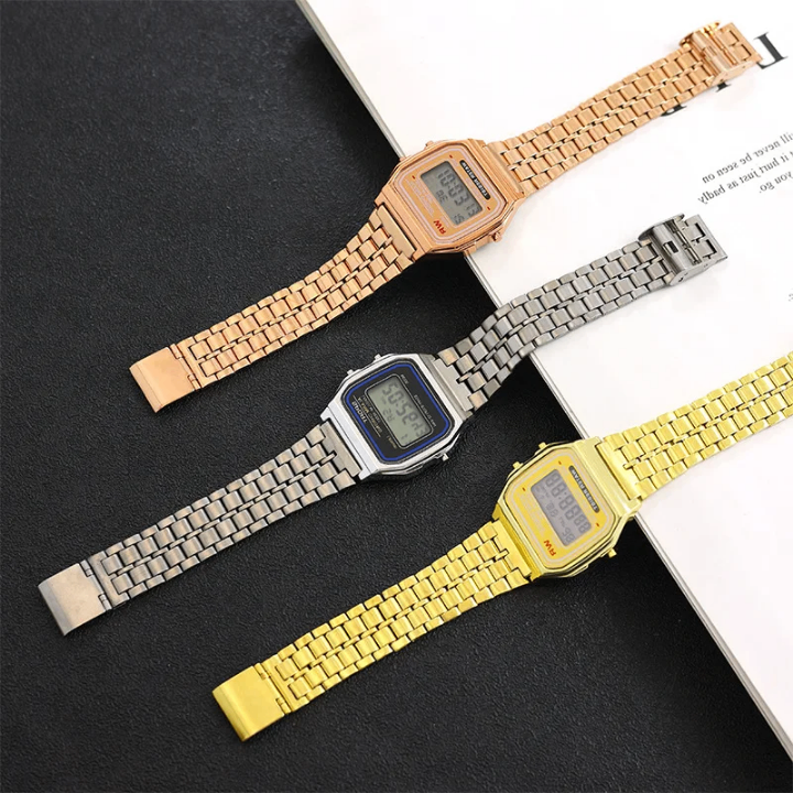 Montres digitales rétro élégantes