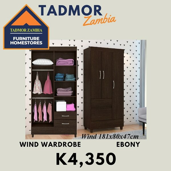 Storage cabinet, color dark brown, dimensions 181*80*47 cm