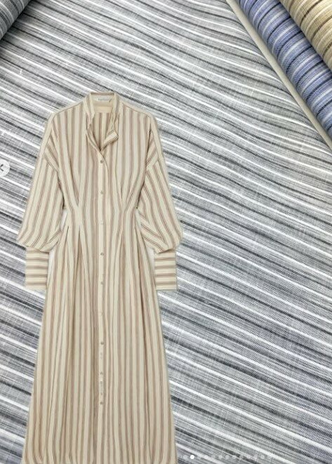 Красивый лён в полоску