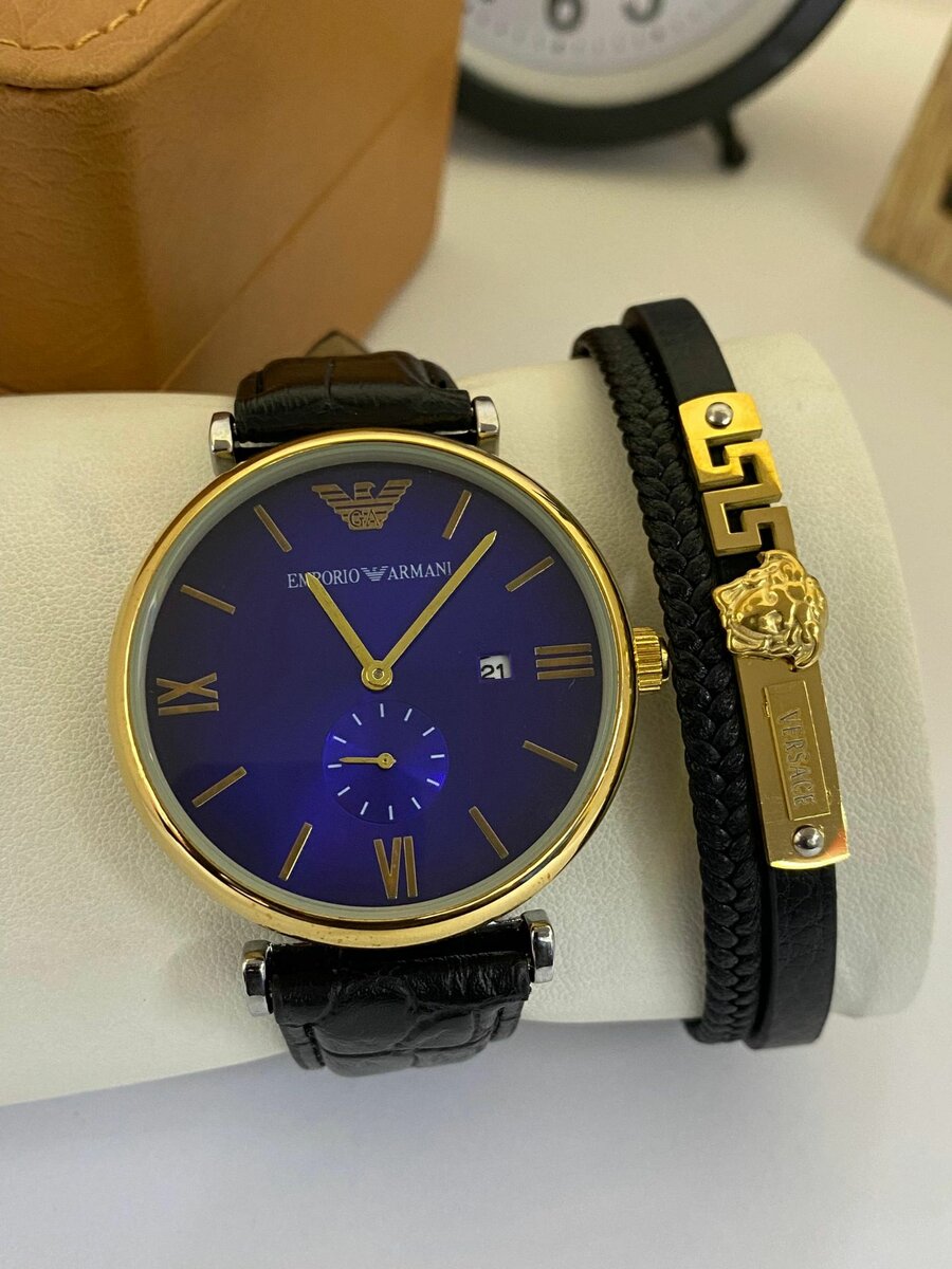 Emporio Armani Leather Watch with bracelet