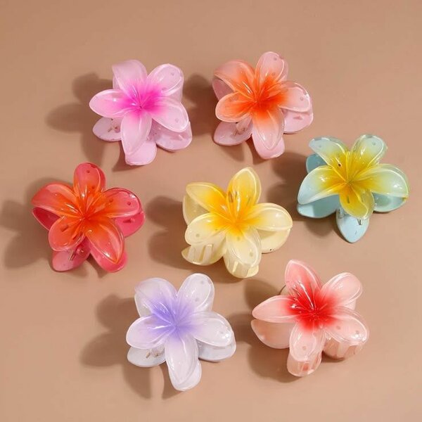 Flower Hair Claw Clips Set