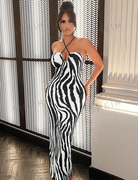 black and white dress