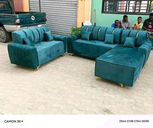 Canapé d'angle en velours moderne