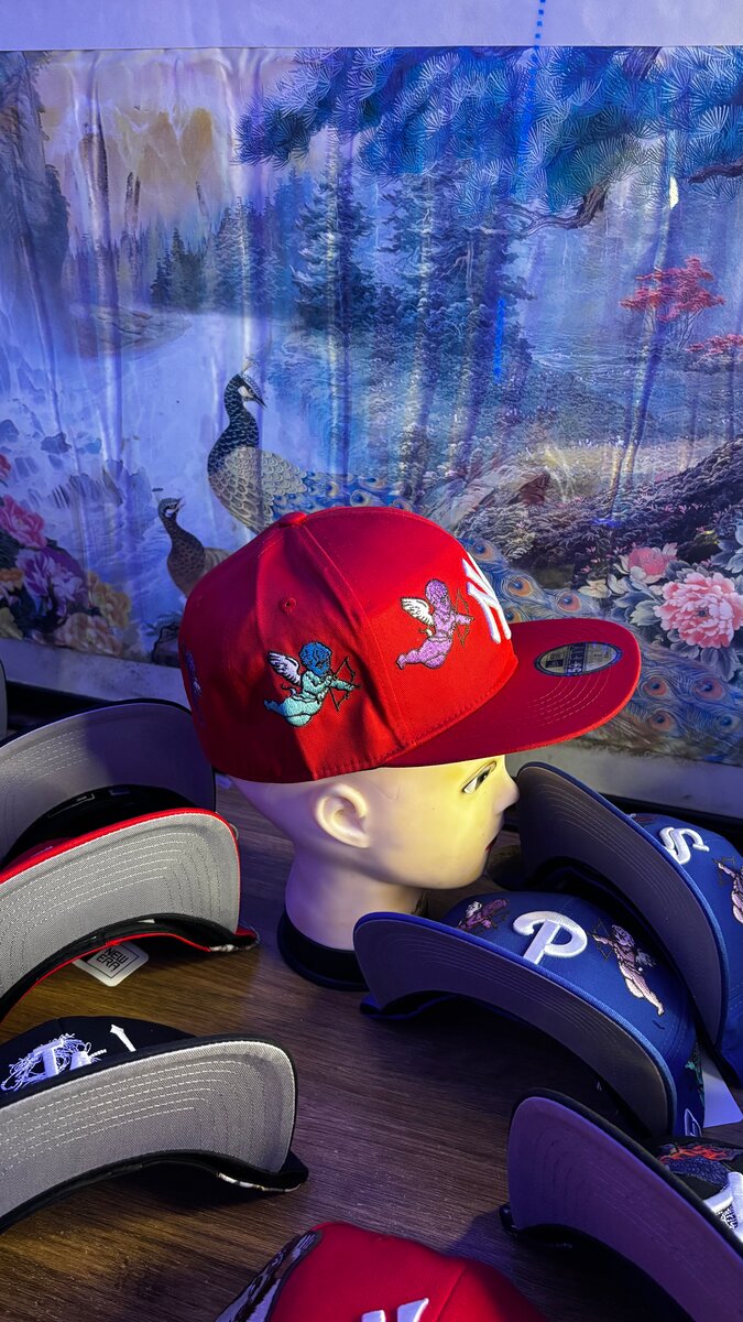 Casquette rouge brodée NY