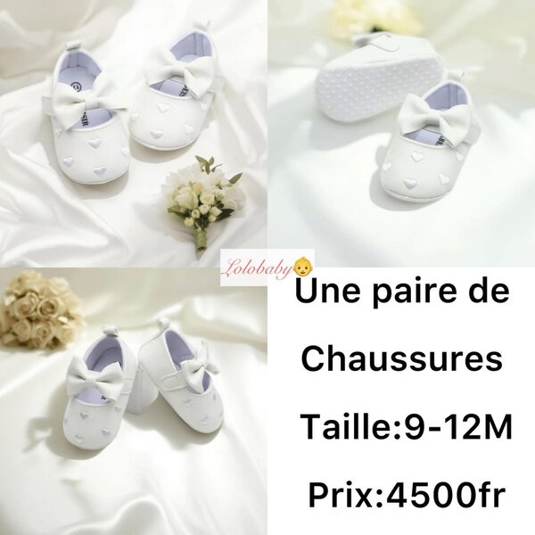 Chaussons Bébé Blancs 0-12 m