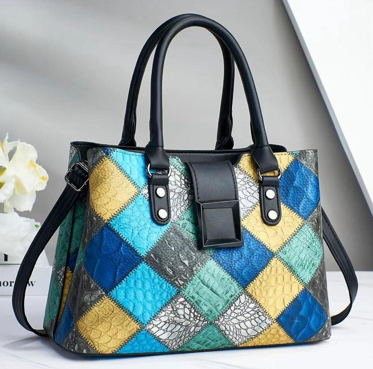 Sac cabas patchwork coloré